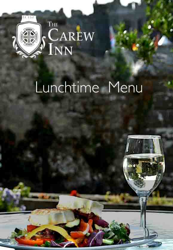 Lunch menu Carew Inn